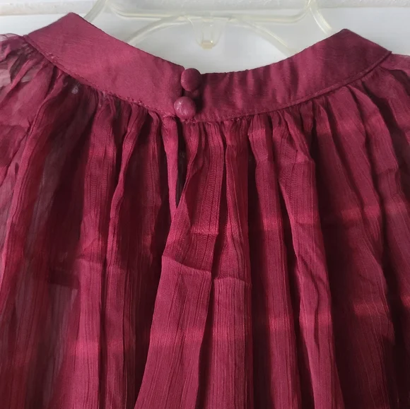 Lulu's Burgundy Sheer Women's Top - Picture 4 of 4